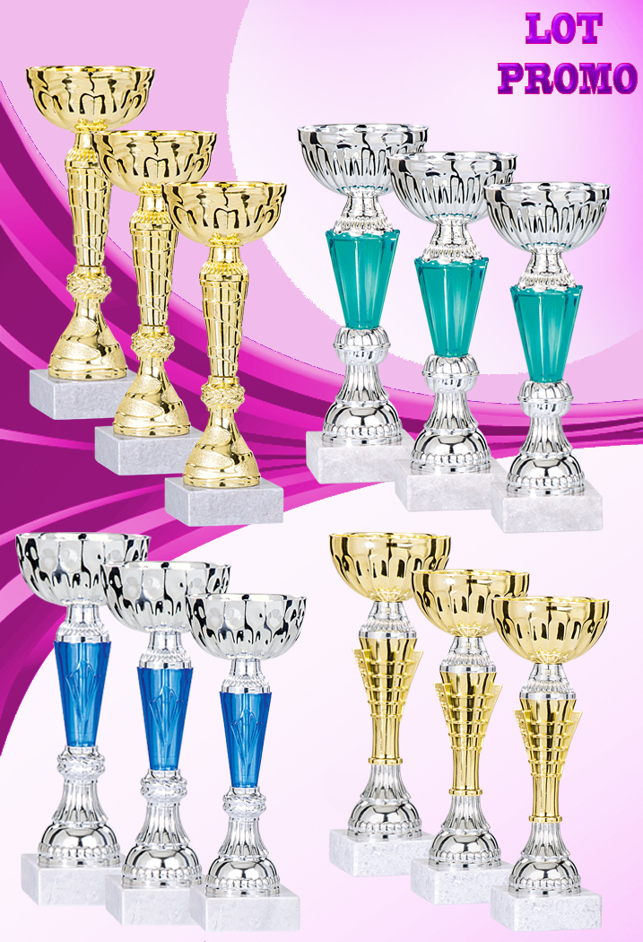 Lot de 12 coupes (Hauteur Moyenne 21 cm)