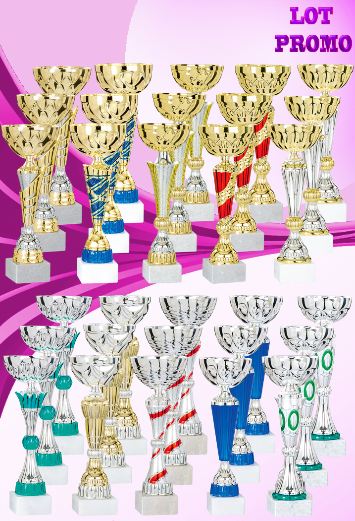 Lot de 30 coupes (Hauteur Moyenne 33.6 cm)